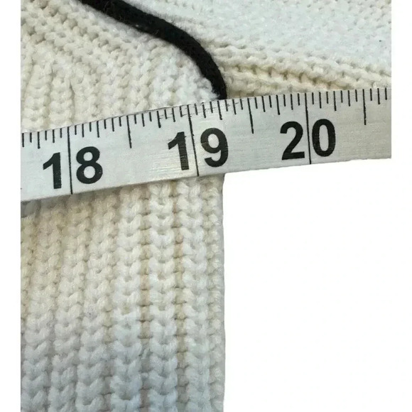 LOFT Women’s Medium Cream Knit Sweater with Button Detail - Picture 6 of 7